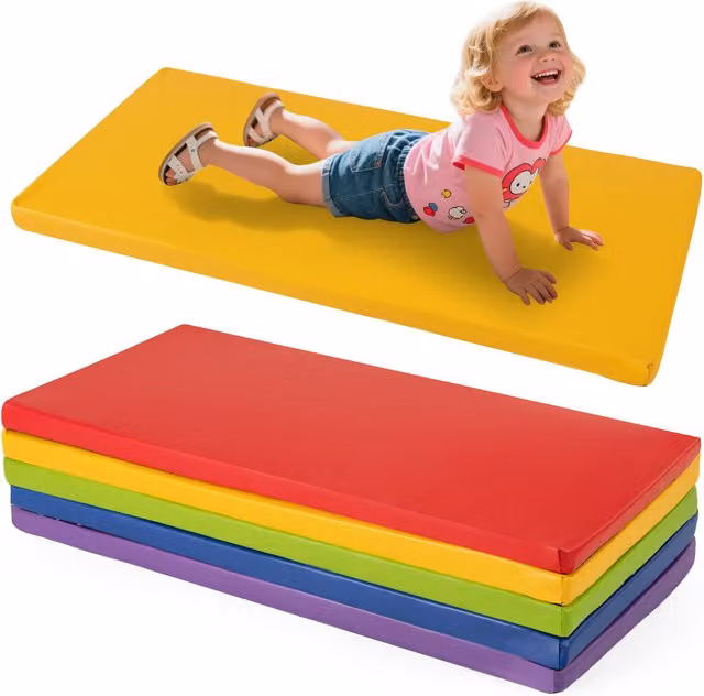 COSTWAY 5 Piece Multicolour Foam and Plastic Kids Rest Mats