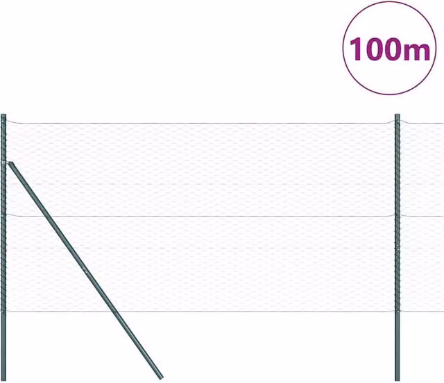 Berkfield Home Hexagon Steel Fence, Grey and Green, W: 120 cm x L: 100 m