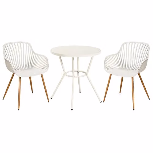 Core Products 3-Piece Bistro Garden Set with Two Sunray Armchairs and Round Metal Table – 1