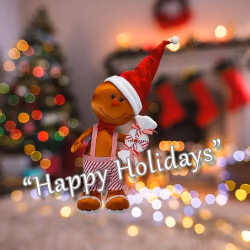VFM e-Store Christmas Gingerbread Man Decoration, Multicolour Striped Textile Ornament, H 60 cm x W 39 cm – 4
