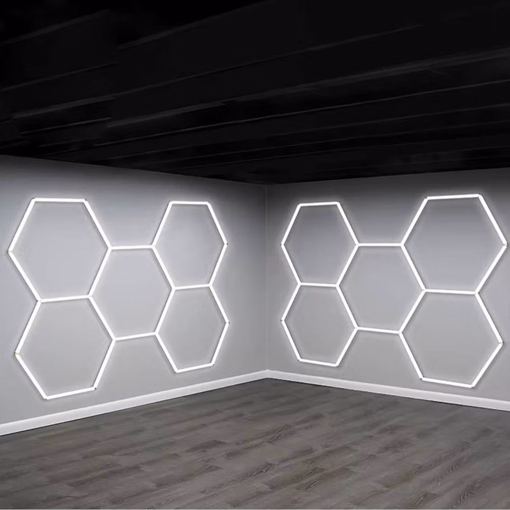 Ventryn 14 Hexagon LED Ceiling Lighting in White for Car Detailing and Garages – 4