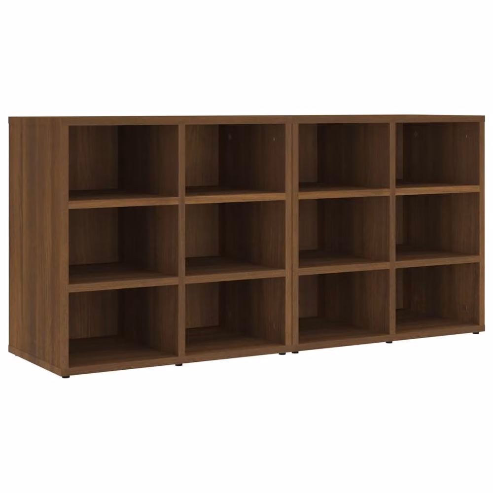 Berkfield Home Set of 2 Wall Mounted Shoe Cabinets in Brown Oak, W/D/H: 52.5 x 30 x 50 cm – 2