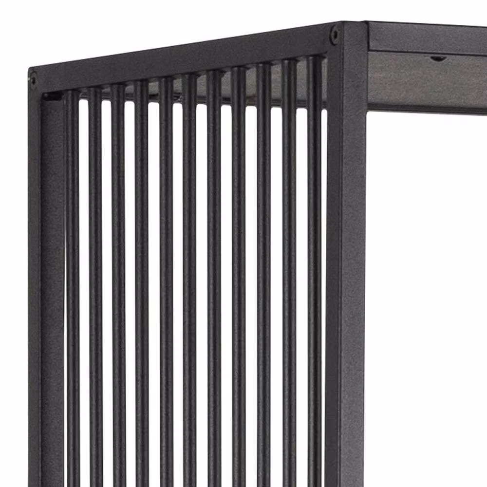 Wyld Haus Porto Tall Metal Shelving Unit with Stone Effect Shelves, Black Frame – 3