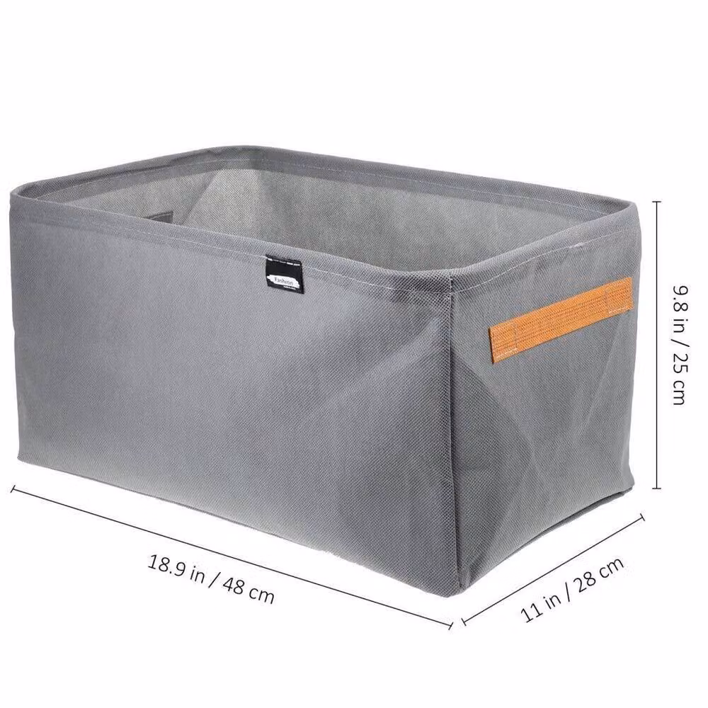 EONLION 3 Pack Large Foldable Fabric Storage Boxes with Handles, Grey, W/D/H: 50 x 50 x 50 cm – 2