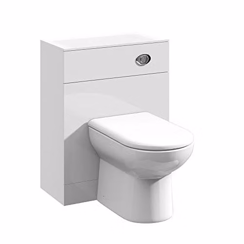 Nuie White Wall Hung WC Unit W: 60.0 cm, H: 76.6 cm, D: 33.0 cm – 1