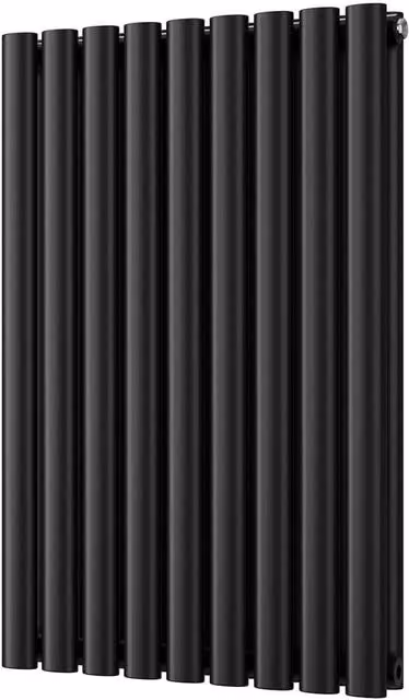 UK Radiators Omeara Black Elliptical Tube Horizontal Designer Radiator, W: 522 mm, H: 800 mm – 1