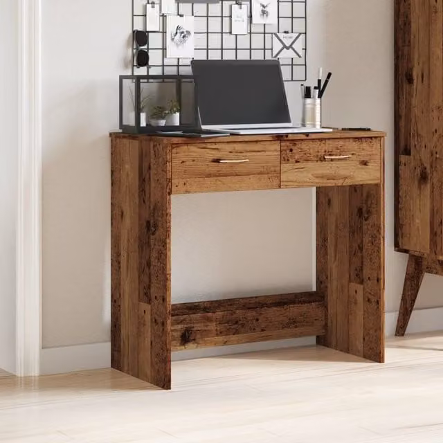 Berkfield Modern Writing Desk in Brown Engineered Wood W/D/H: 80 x 40 x 75 cm