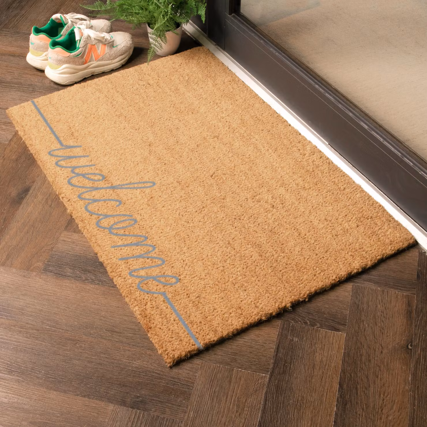 Artsy Grey and Beige Welcome Country Doormat, W/D: 90 x 60 cm – 2