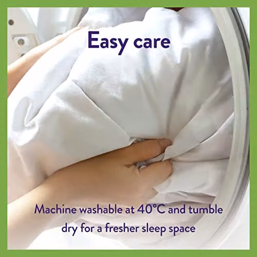 Slumberdown Anti Allergy 10.5 Tog All Year Round Double Duvet and 2 Pillows Set, White, W/D/H: 200 x 200 cm – 3