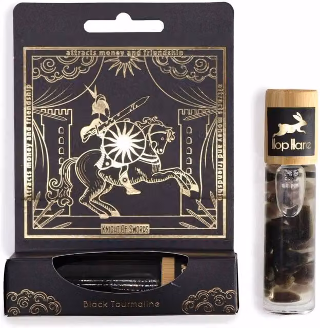 KDMD HH Tarot Roll-On Knight of Swords for Prosperity and Protection in Black