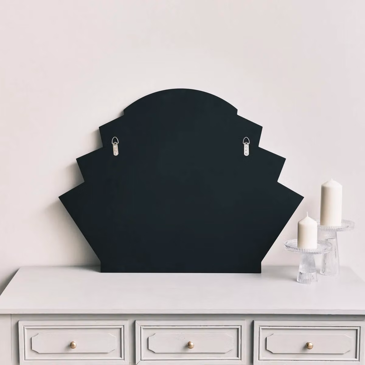 Melody Maison Art Deco Arch Fan Wall Mirror in Grey, W: 80 cm, H: 60 cm – 2