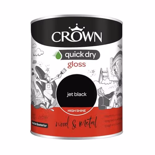 Crown Jet Black Gloss Wood and Metal Paint, 750ml – 5