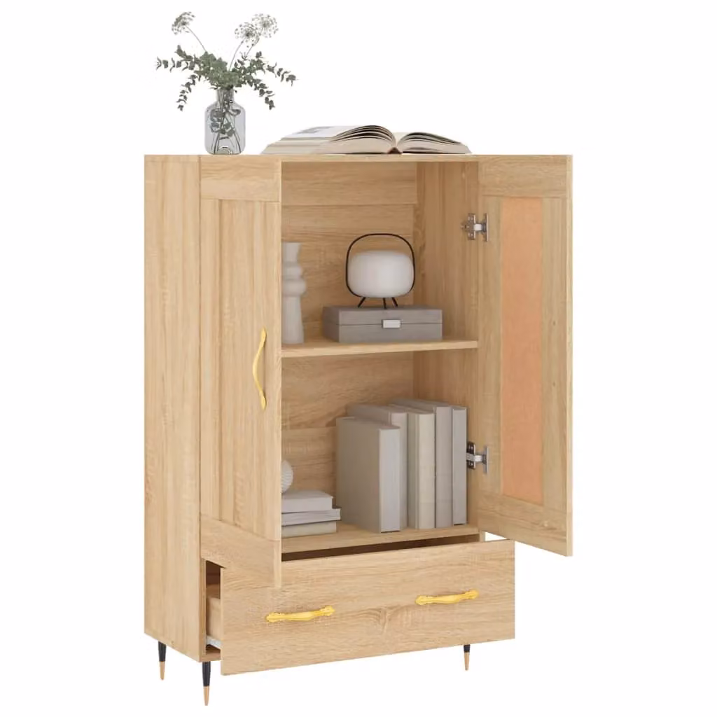 Berkfield Home Sonoma Oak Highboard in Brown, W/D/H: 69.5 x 31 x 115 cm – 2