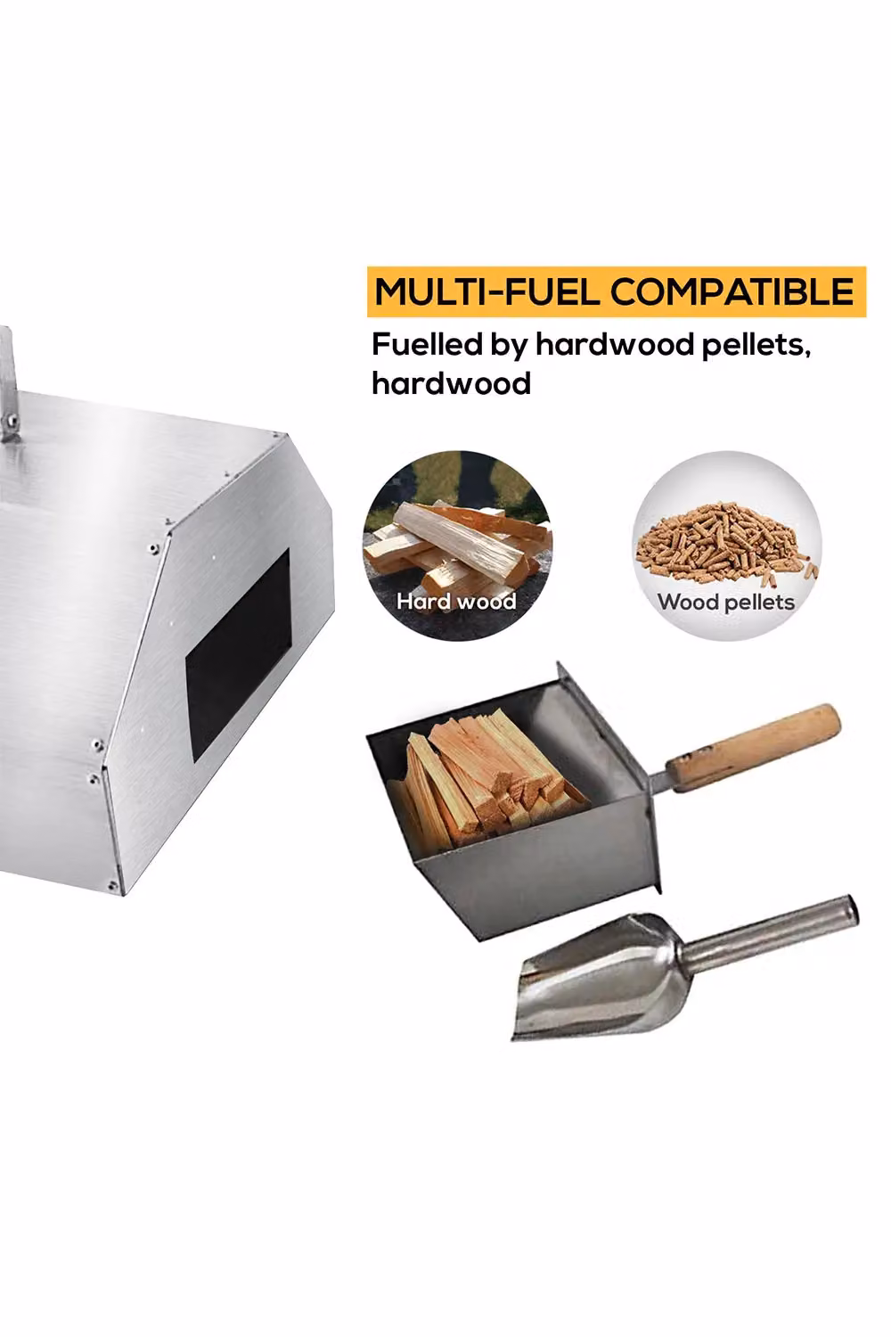 Haven Silver Pizza Oven with Built-in Thermometer, Rain Cover and Wood Paddle – 2