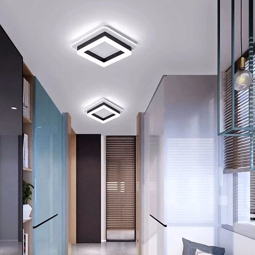 KORVIXA 24W LED Square Ceiling Light in White with Acrylic and Metal Finish – 3