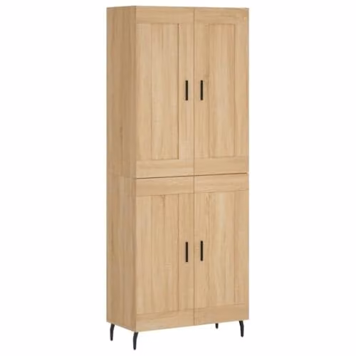 vidaXL Highboard in Sonoma Oak, Brown Engineered Wood, W/D/H: 69.5 x 34 x 180 cm – 1