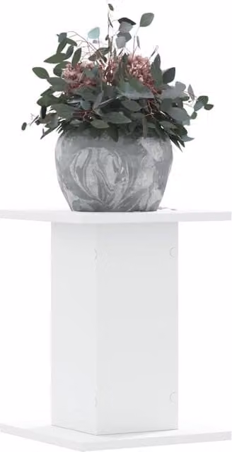 Berkfield Home Set of 2 Minimalist White Plant Stands in Matt Engineered Wood, W/D/H: 30 x 30 x 40 cm