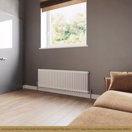 UK Radiators Alpha 3 Column White Steel Traditional Cast-Iron Style Radiator, W: 1355 mm, H: 500 mm – 2