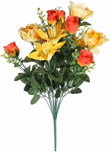 KDMD Orange Pembroke Mixed Bunch of Rose and Lily Flowers