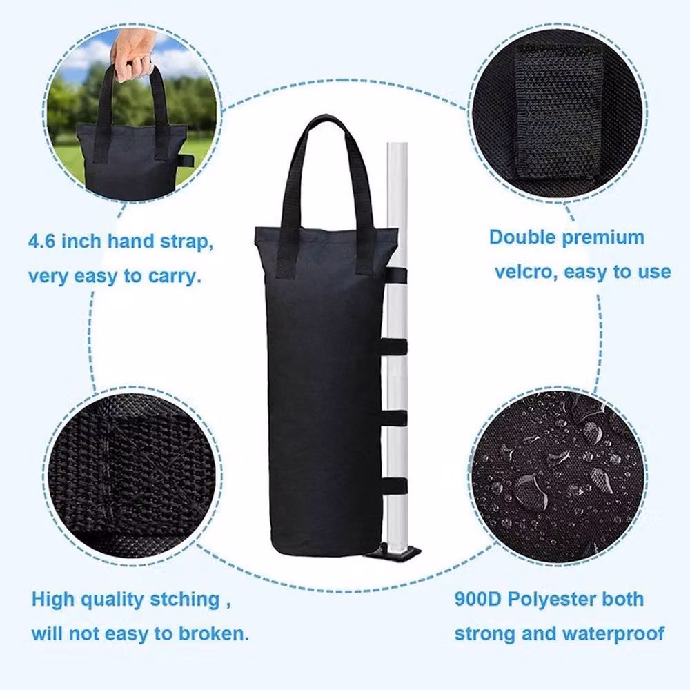 NESTLUNE 4 Pack Black Polyester Gazebo Foot Leg Pole Sandbag Weights, W/D/H: 100 x 15 cm – 4
