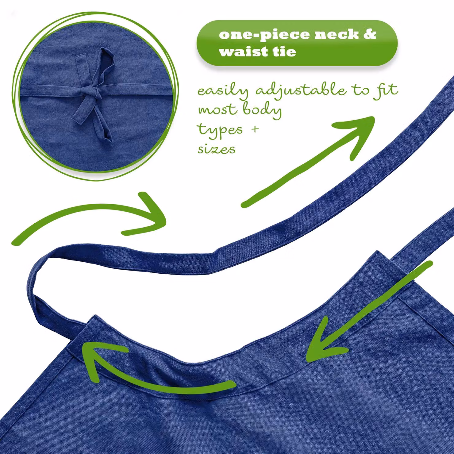 Nicola Spring Cotton Kitchen Bib Apron in Blue, One Size – 3