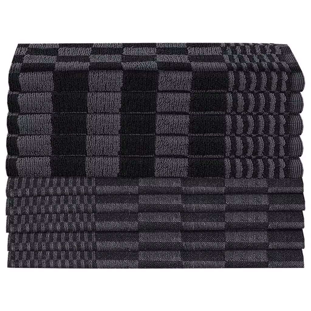 Berkfield Home 10 Piece Cotton Towel Set for Adults in Black, Grey and Multicolour – 3