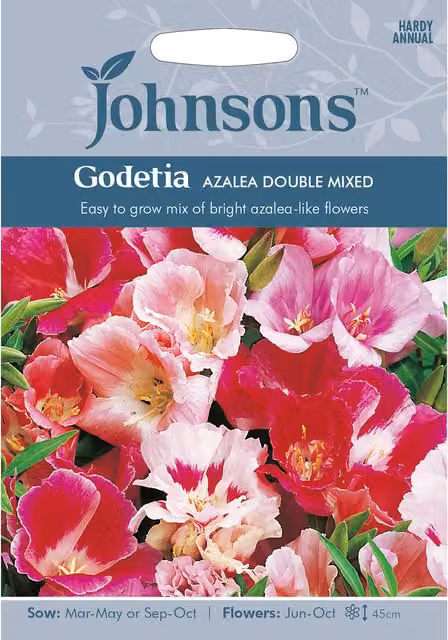 Johnsons Godetia Azalea Double Mixed Pink Flower Seeds