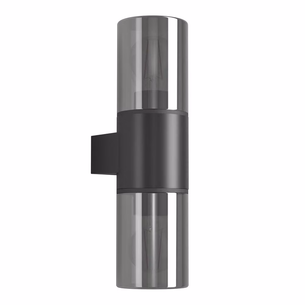 Eglo Cropani Black Modern Outdoor Wall Up & Down Light with Plastic and Glass, E27 – 2