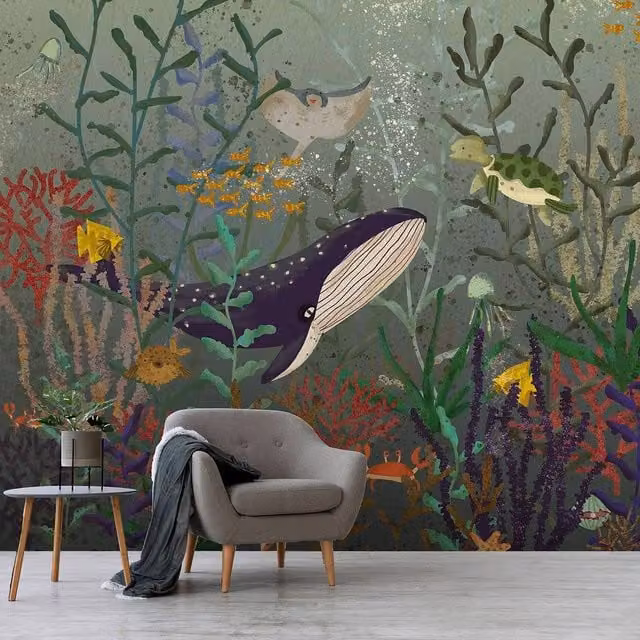 Superfresco Easy Under The Sea Blue Multicolour Mural Wallpaper, W: 300 cm, H: 280 cm – 1