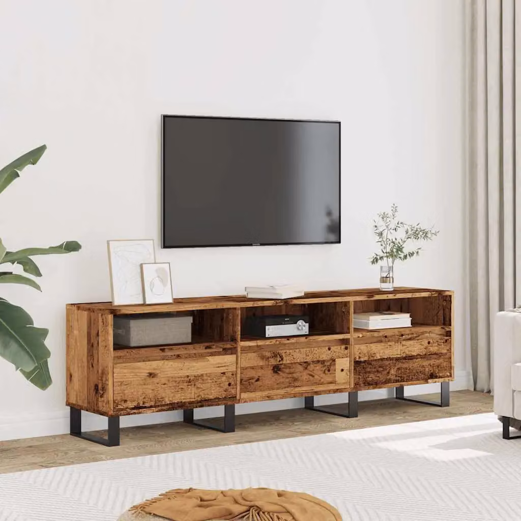 Berkfield Home Industrial TV Cabinet in Brown Old Wood, W/D/H: 150 x 30 x 44.5 cm – 3