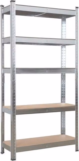 Kelvenix 5 Tier Heavy Duty Garage Shelving Storage Unit, Silver, H 180 cm x W 90 cm x D 40 cm