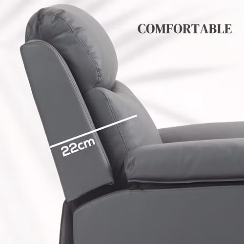 HOMCOM Power Lift Recliner Chair in Grey Faux Leather with Motorised Recline and Armrests – 5