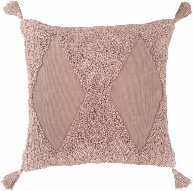 Make it a Home Pink Kantha Tufted Diamond Square Cushion