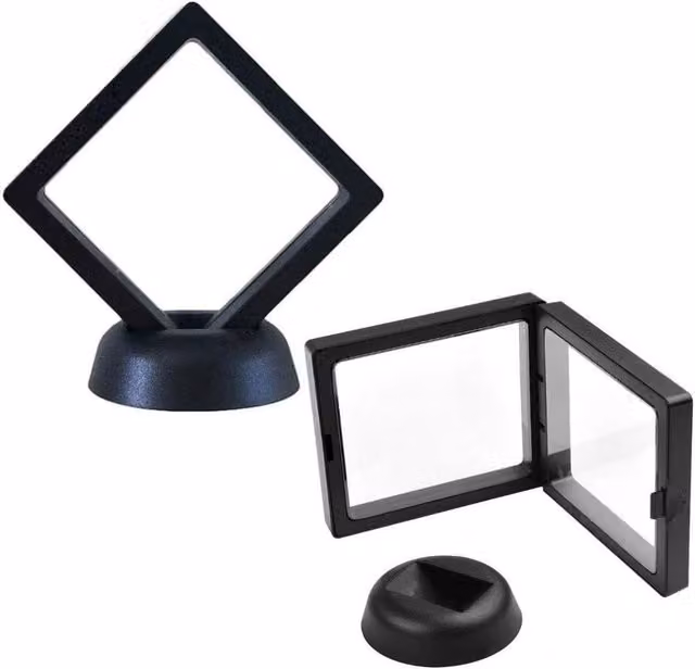 KDMD Large 3D Floating Frame Display Stand Tabletop Holder in Black – 1