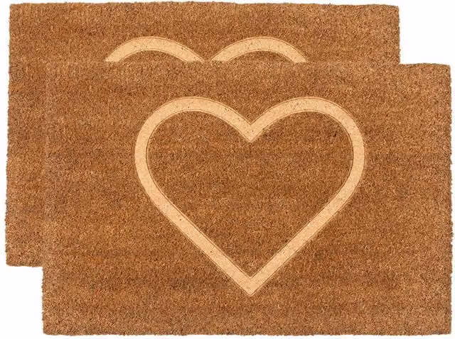 Nicola Spring Coir Door Mats, Pack of 2, Brown, W: 60 cm, D: 40 cm