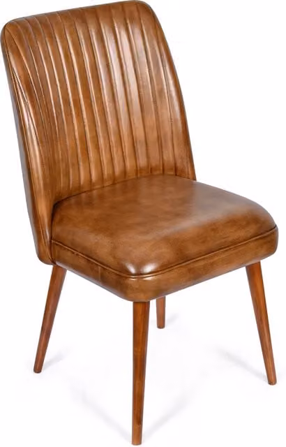 North Interiors Classic Brown Leather Dining Chair