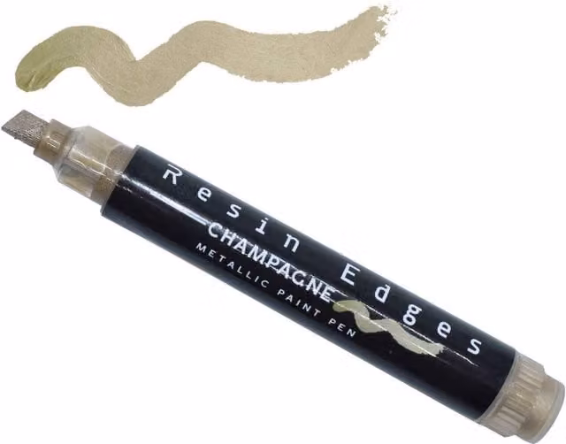 Just4youonlineUK Champagne Metallic Resin Art Paint Pen with Broad Nib