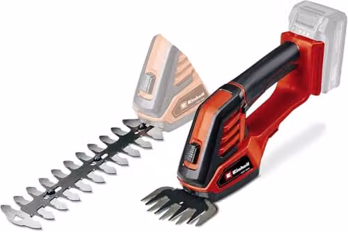 Einhell Power X-Change 18V Cordless Electric Grass Shears with 2-Blade Metal System in Black and Red