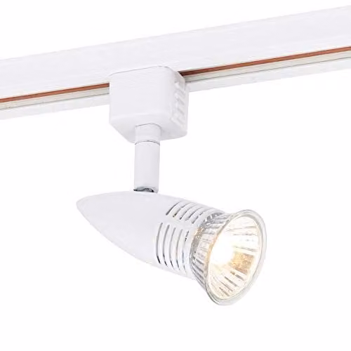 Loops Adjustable Dimmable Ceiling Track Spotlight in Gloss White with Transparent Cone for GU10 Lamps