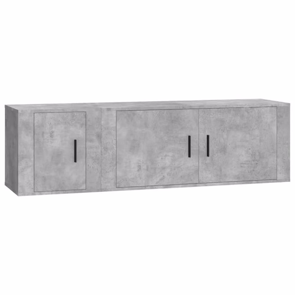 Berkfield Home Classic 2 Piece TV Cabinet Set in Concrete Grey Engineered Wood – 2
