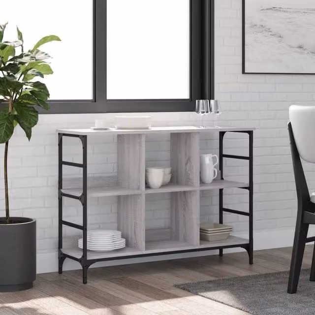 Berkfield Home Grey Sonoma Sideboard in Engineered Wood W/D/H: 102 x 32 x 73.5 cm