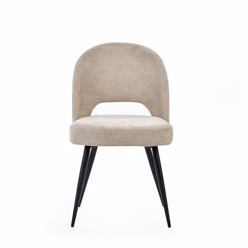Julian Bowen Ella Set of 2 Upholstered Dining Chairs in Beige and Grey