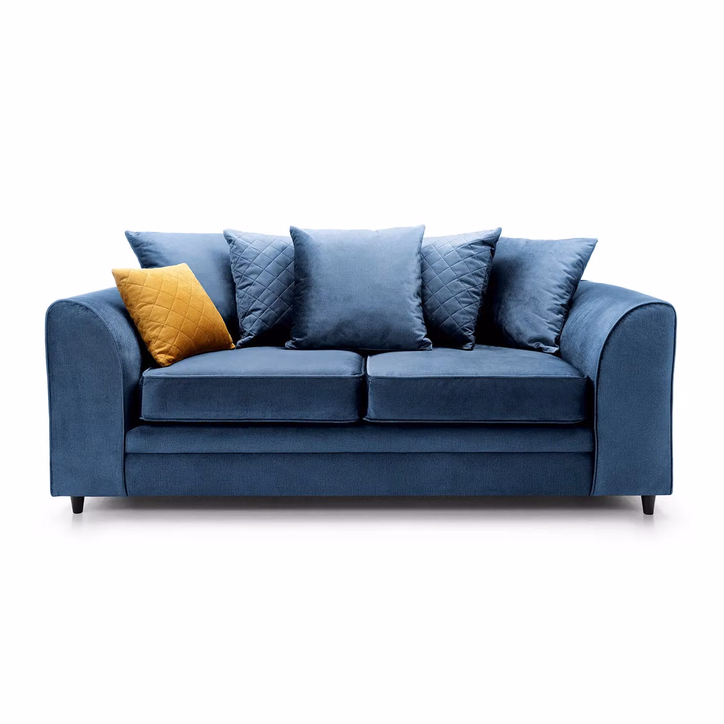 Abakus Direct Chicago 3 Seater Sofa in Dark Blue with Spill-Proof Velvet Fabric, W/D/H: 180 x 89 x 78 cm – 2