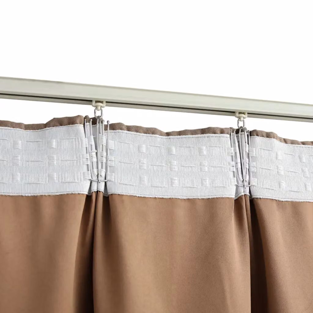 Berkfield Home Blackout Curtains with Hooks, 2 Pack, Taupe, W: 140 cm, H: 175 cm – 4