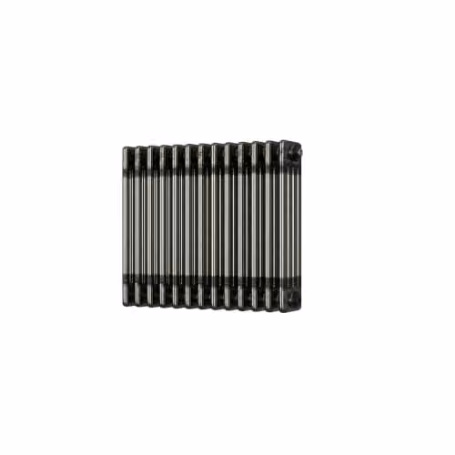 UK Radiators Alpha 4 Column Horizontal Traditional Cast-Iron Style Radiator in Raw Metal Silver, H: 50.0 cm, W: 59.2 cm – 2