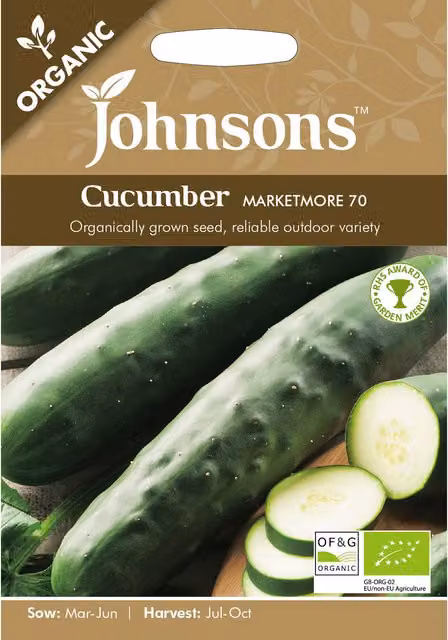 Johnsons Organic Marketmore Cucumber Vegetable Seeds