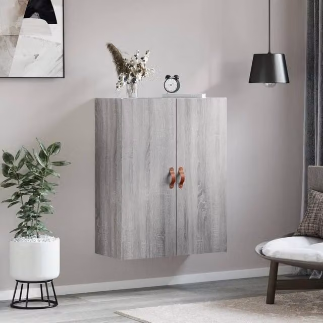Berkfield Home Wall Mounted Cabinet in Grey Sonoma, W: 69.5 cm, D: 34 cm, H: 90 cm – 1