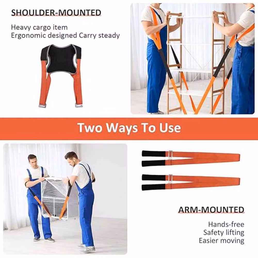 VOGREX Heavy Furniture Lifting Shoulder Straps Moving Aid in Orange – 4