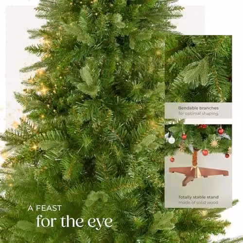 tectake Cupid Artificial Christmas Tree in Green, Height: 220 cm – 3