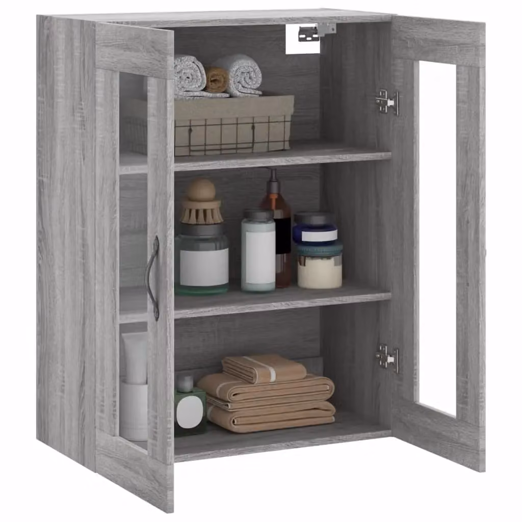 Berkfield Home Wall Mounted Cabinet in Grey Sonoma, W: 69.5 cm, D: 34 cm, H: 90 cm – 5